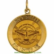 14K Yellow Gold Holy Spirit Medal