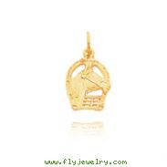 14K Yellow Gold Horse-Themed Charm