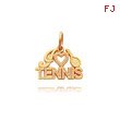 14K Yellow Gold I Heart Tennis Charm