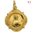 14K Yellow Gold Immaculate Heart Of Mary Medal