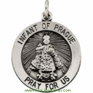 14K Yellow Gold Infant Of Prague Medal