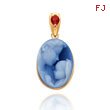 14K Yellow Gold January Mother Agate Cameo Pendant