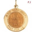 14K Yellow Gold Jesus Mary Joseph Medal