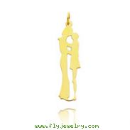 14K Yellow Gold Kissing Couple Charm