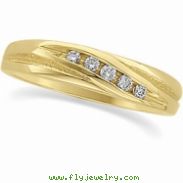 14K Yellow Gold Ladies Diamond Wedding Band