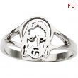 14K Yellow Gold Ladies Face Of Jesus Chastity Ring