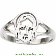 14K Yellow Gold Ladies Face Of Jesus Chastity Ring
