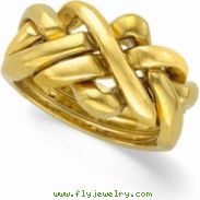 14K Yellow Gold Ladies Puzzle Ring