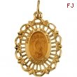 14K Yellow Gold Lady Of Guadalupe Medal