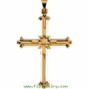 14K Yellow Gold Large Cross Pendant