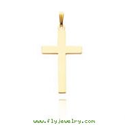 14K Yellow Gold Large Engraveable Cross Pendant