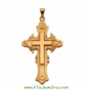 14K Yellow Gold Large Fancy Cross Pendant