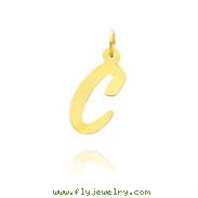 14K Yellow Gold Large Script Initial "C" Charm