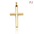 14K Yellow Gold Large Simple Hollow Cross Pendant