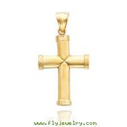 14K Yellow Gold Large Simple Polished Cross Pendant