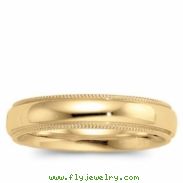 14K Yellow Gold Light Comfort Fit Milgrain Ban