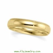 14K Yellow Gold Light Comfort Fit Milgrain Ban