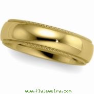 14K Yellow Gold Light Comfort Fit Milgrain Ban