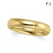 14K Yellow Gold Light Comfort Fit Milgrain Ban