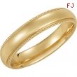 14K Yellow Gold Light Comfort Fit Milgrain Ban