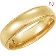 14K Yellow Gold Light Comfort Fit Milgrain Ban