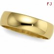 14K Yellow Gold Light Half Round Band