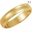 14K Yellow Gold Light Half Round Band