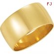 14K Yellow Gold Light Half Round Band