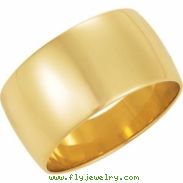 14K Yellow Gold Light Half Round Band