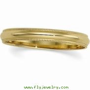 14K Yellow Gold Light Milgrain Band