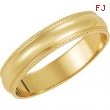 14K Yellow Gold Light Milgrain Band