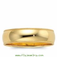 14K Yellow Gold Light Milgrain Band