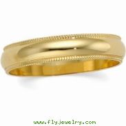 14K Yellow Gold Light Milgrain Band