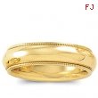 14K Yellow Gold Light Milgrain Band