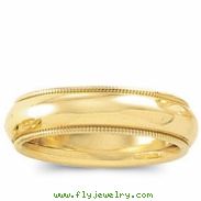 14K Yellow Gold Light Milgrain Band