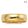 14K Yellow Gold Light Milgrain Band