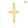 14K Yellow Gold Line Cross Pendant