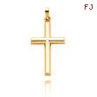 14K Yellow Gold Medium Simple Hollow Cross Pendant