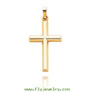 14K Yellow Gold Medium Simple Hollow Cross Pendant