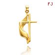 14K Yellow Gold Methodist Cross Charm