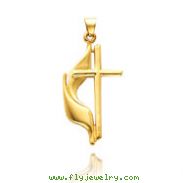 14K Yellow Gold Methodist Cross Charm