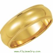 14K Yellow Gold Milgrain Band