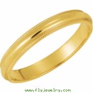 14K Yellow Gold Milgrain Band