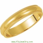 14K Yellow Gold Milgrain Band