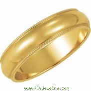 14K Yellow Gold Milgrain Band