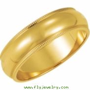 14K Yellow Gold Milgrain Band