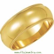 14K Yellow Gold Milgrain Band