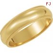 14K Yellow Gold Milgrain Band