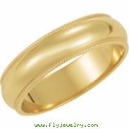 14K Yellow Gold Milgrain Band