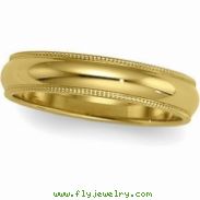 14K Yellow Gold Milgrain Band